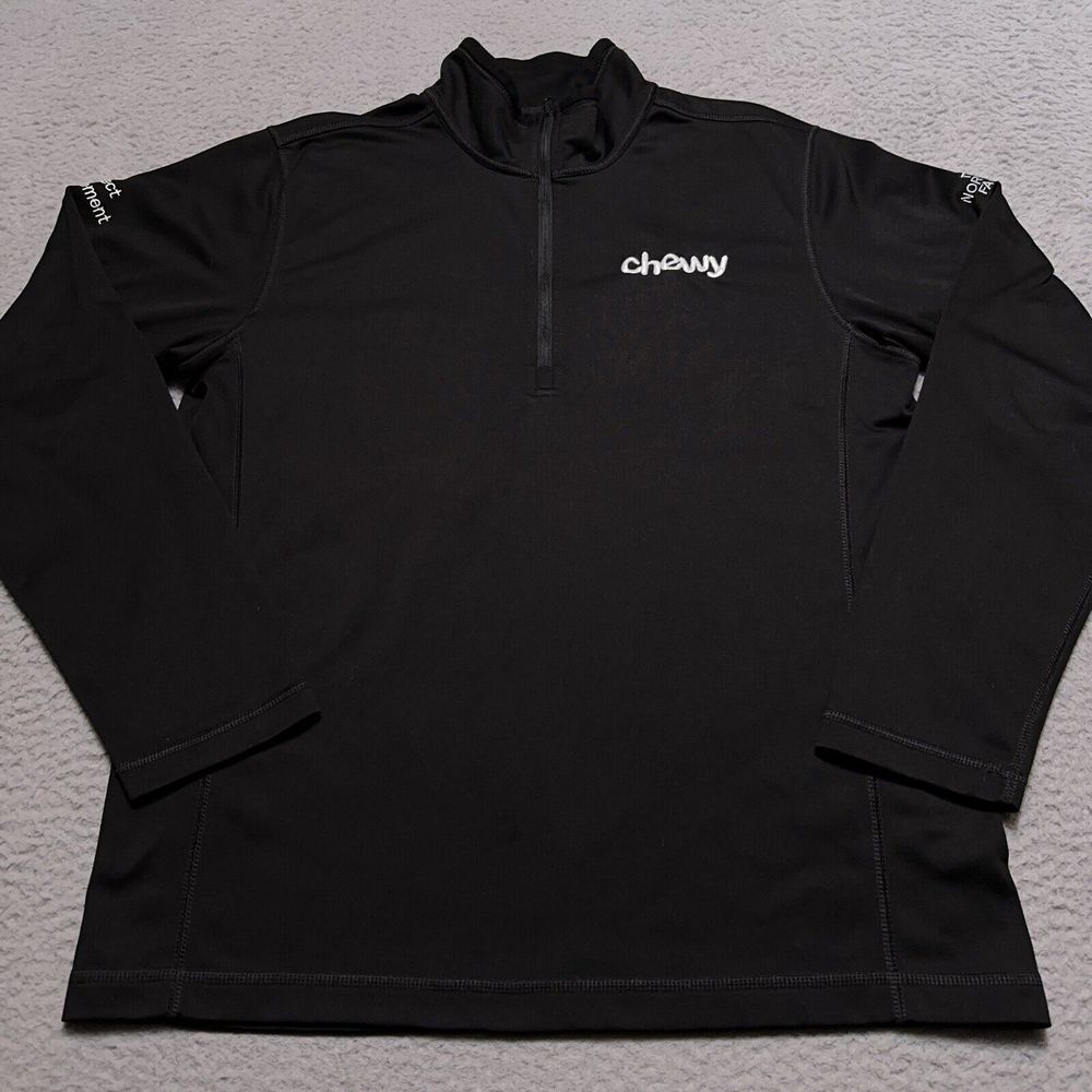The North Face Tech 1/4 Zip Fleece Men's Medium Black Embroidered Stretch‎